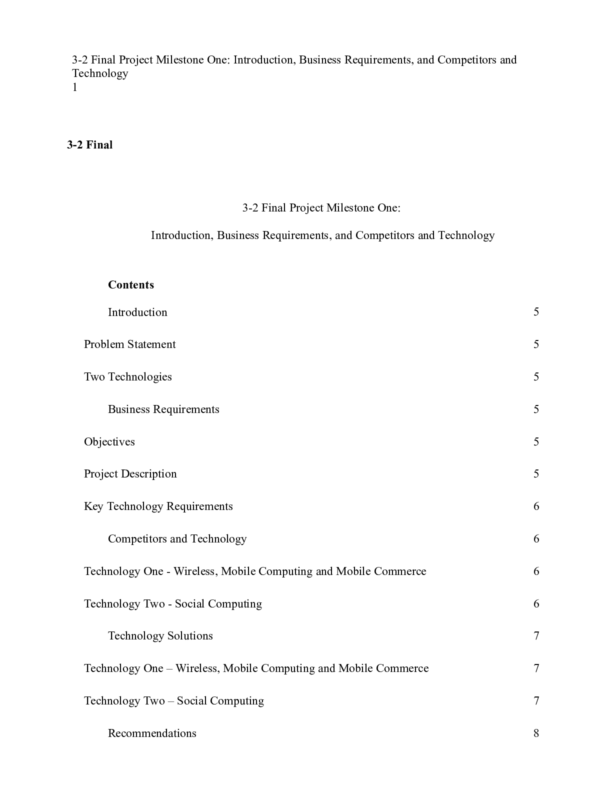 Preview image for 3 2 Final Project Milestone One Introduction Business Requirements and Competitors and Tec